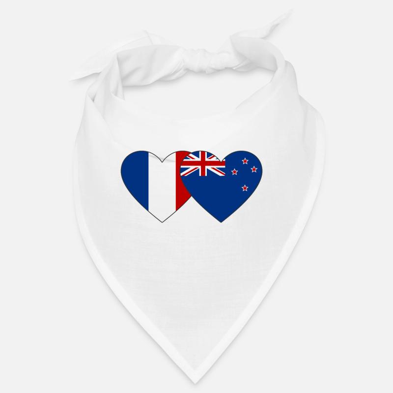 Frankreich Neuseeland Flagge Herz Bandana