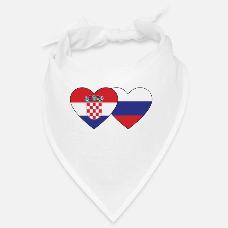 Croatie Russie drapeau coeur Bandana