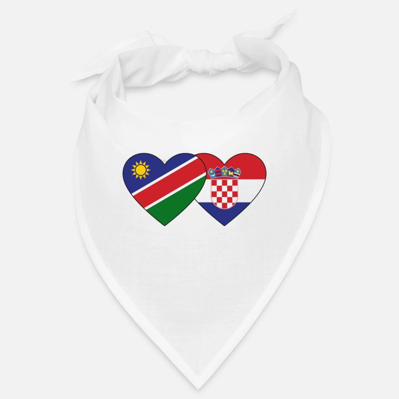 Namibia Croatia Flag Heart Bandana