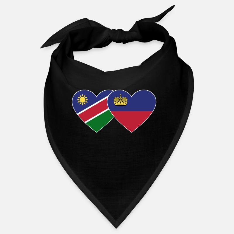 Namibia Liechtenstein Flag Heart Bandana