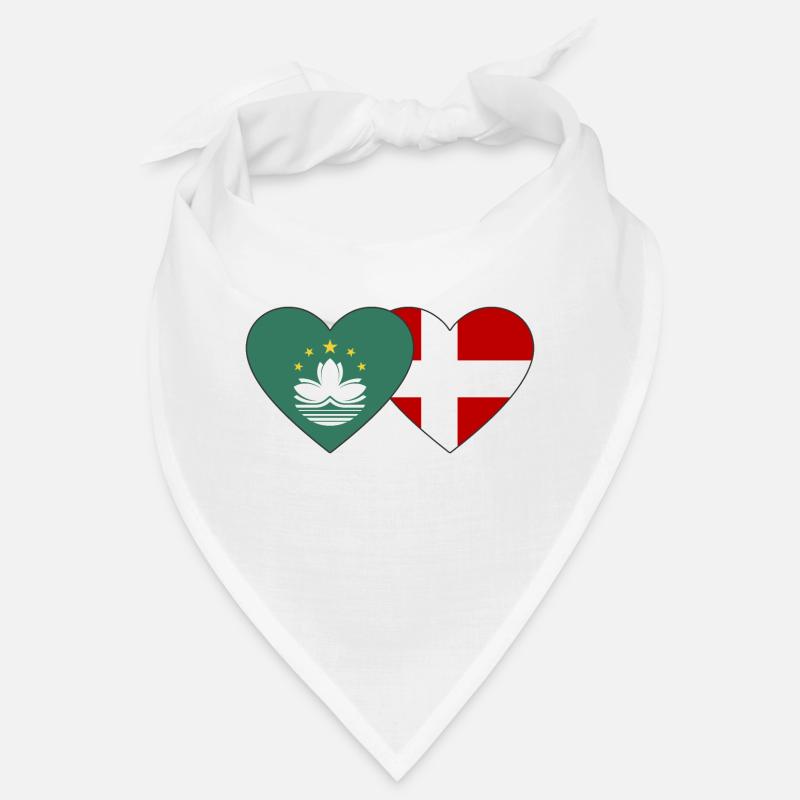 Macao Danemark Flag Coeur Bandana