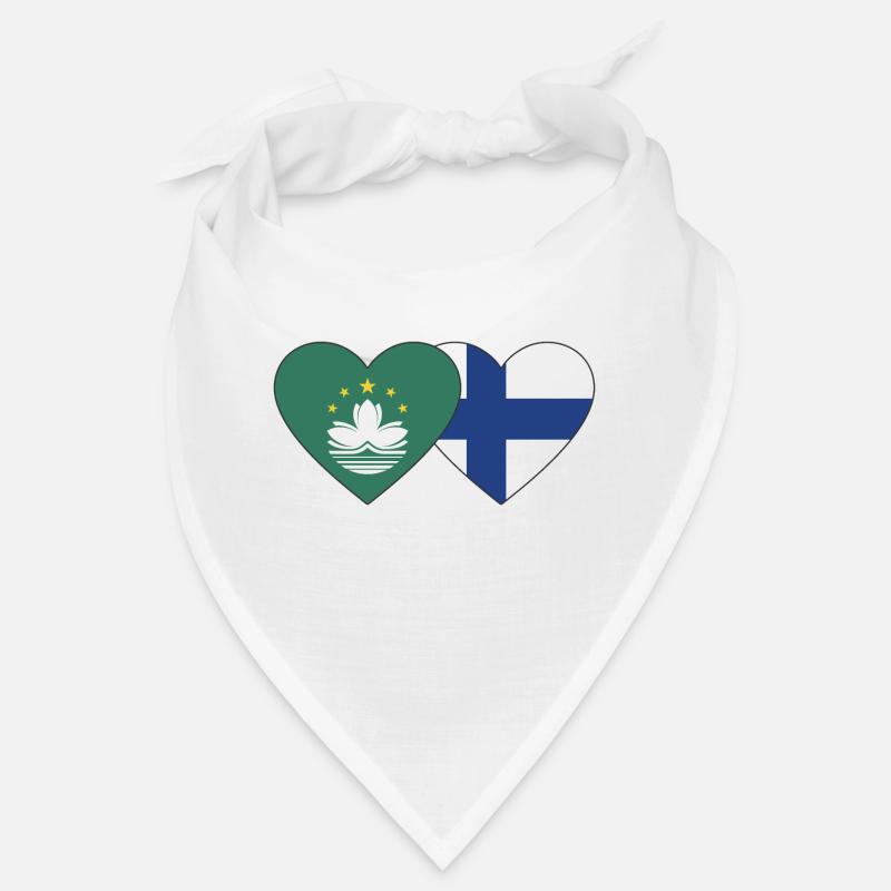 Cœur de drapeau de Macao Finlande Bandana