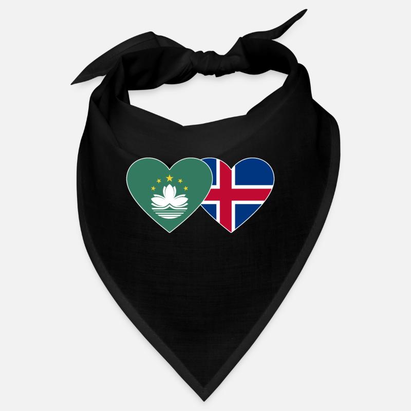 Cœur de drapeau de l’île de Macao Bandana