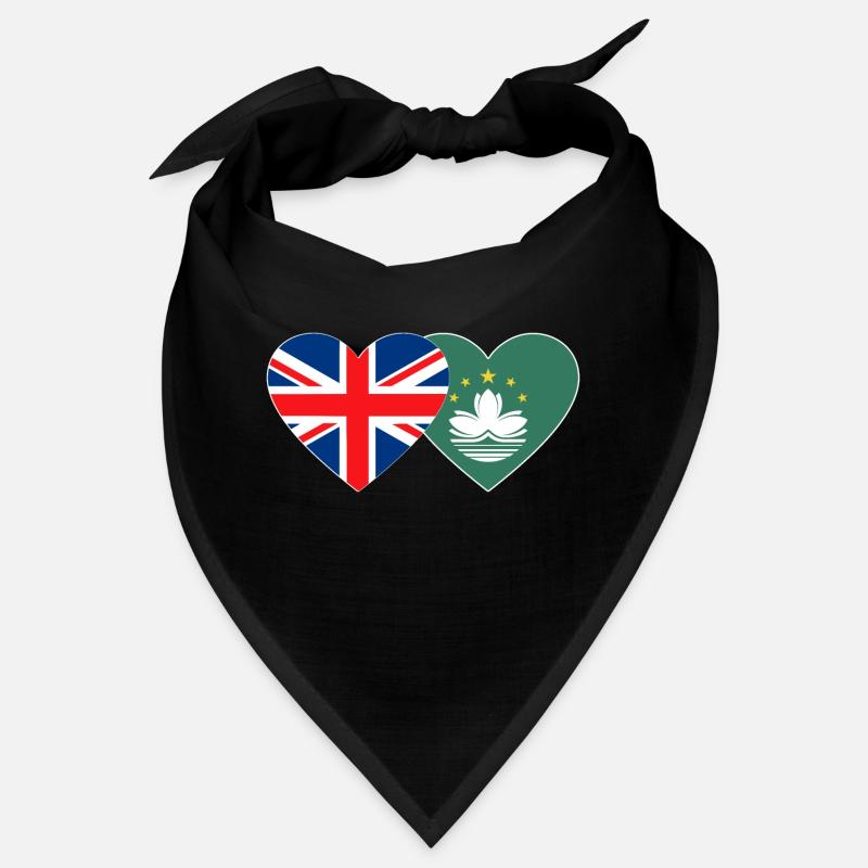 Royaume-Uni Macao Drapeau Coeur Bandana