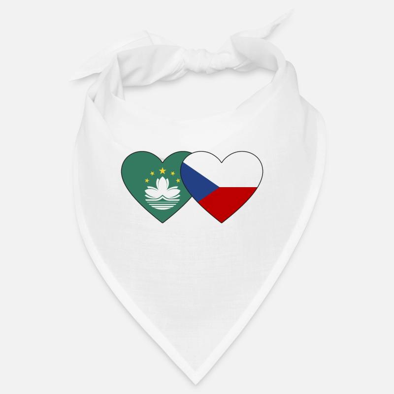 Macao République tchèque Flag Heart Bandana