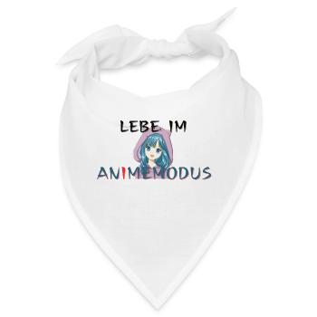 Lebe im Animemodus, Spruch - Bandana - Weiß - Vorne