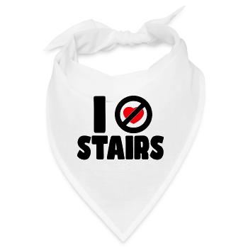 Ich hasse Treppen. Humor für Rollstuhlfahrer * - Bandana - Weiß - Vorne