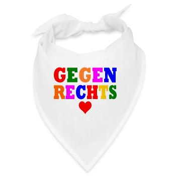 Gegen rechts - Bandana - Weiß - Vorne