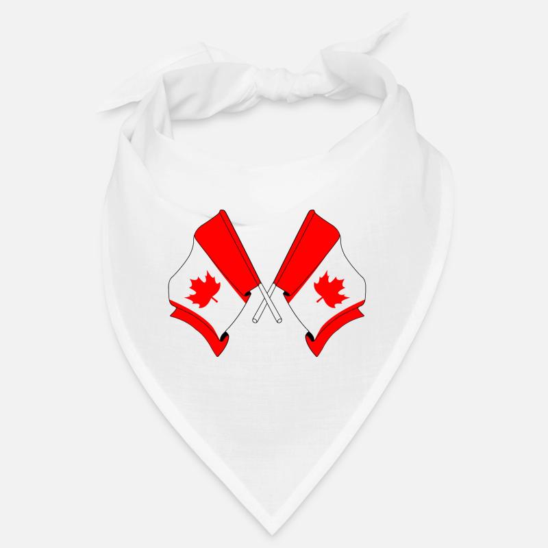Drapeaux du Canada croisés - Bandana - blanc