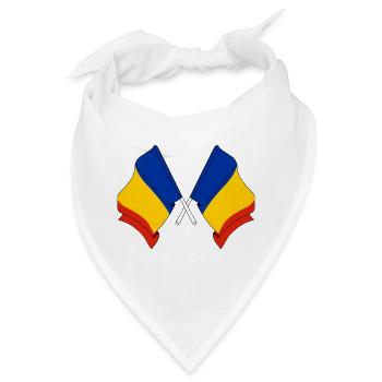 Zwei Flaggen Flagge Rumäniens, Flagge horizontal m - Bandana - Weiß - Vorne