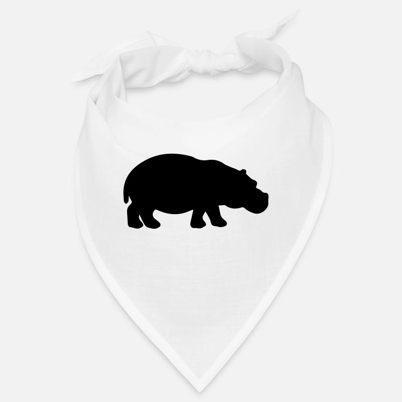 nilpferd silhouette - Bandana - Weiß