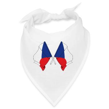 Zwei Flaggen Tschechien - Bandana - Weiß - Vorne