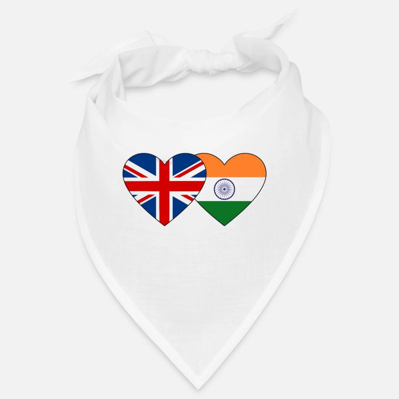 Angleterre Inde drapeau coeur Bandana