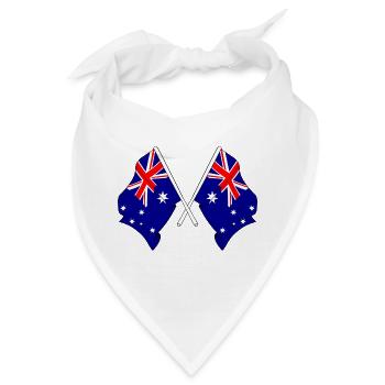 Zwei gekreuzte Flaggen Australiens - Bandana - Weiß - Vorne