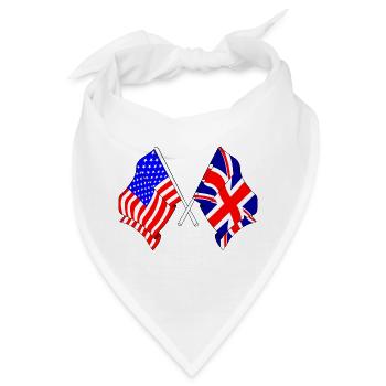 Flagge USA und Flagge England - Bandana - Weiß - Vorne