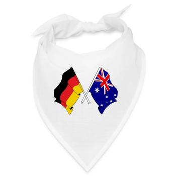 Flagge von Deutschland und Flagge Australien - Bandana - Weiß - Vorne