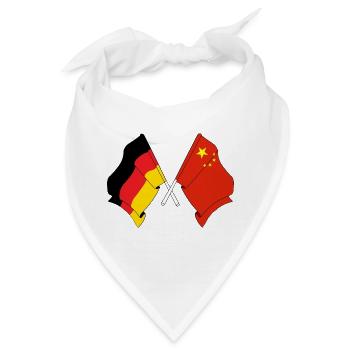Flagge von Deutschland und Flagge China - Bandana - Weiß - Vorne