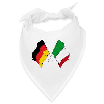 Flagge von Deutschland und Flagge Italien - Bandana - Weiß - Vorne