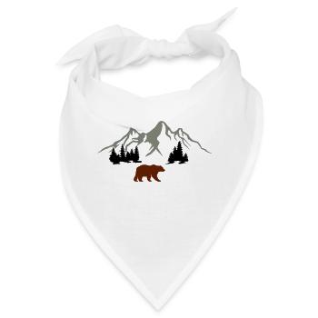 bär berge natur - Bandana - Weiß - Vorne