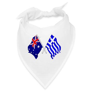 Flagge Australiens und Flagge Griechenlands - Bandana - Weiß - Vorne