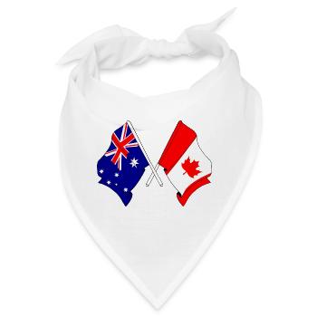 Flagge Australiens und Kanadas Flagge - Bandana - Weiß - Vorne