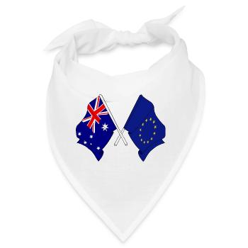 Zwei gekreuzte Flaggen von Australien und Flagge Europa - Bandana - Weiß - Vorne