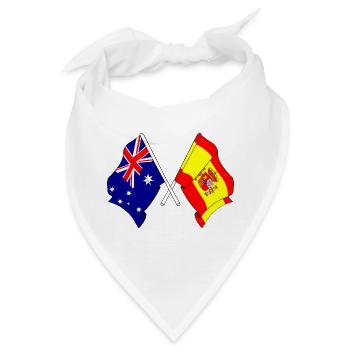 Zwei gekreuzte Flaggen Australiens und die Flagge Spaniens - Bandana - Weiß - Vorne
