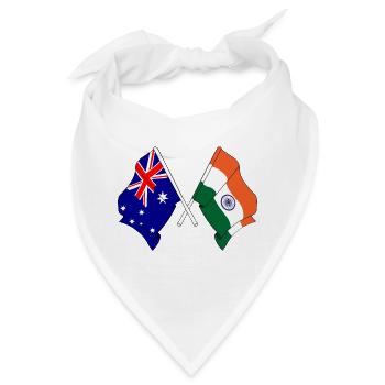 Flagge von Australien und Flagge Indien - Bandana - Weiß - Vorne