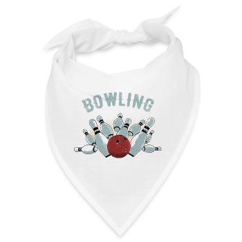 Bowling Strike Skizze - Bandana - Weiß - Vorne