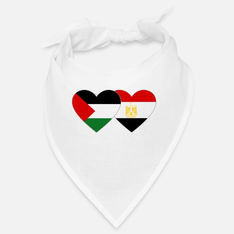 Palestine Egypte Drapeau Coeur Bandana