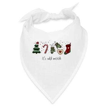 Weihnachtsmotiv - Weihnachten, Zuckerstange - Bandana - Weiß - Vorne