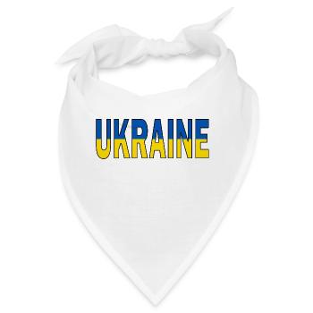 Ukraine in Nationalfarben - Bandana - Weiß - Vorne