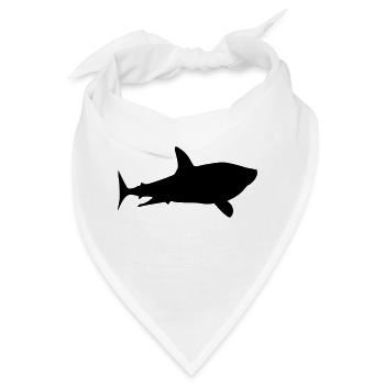 shark silhouette - Bandana - Weiß - Vorne