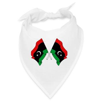 Zwei Flaggen Libyen - Bandana - Weiß - Vorne