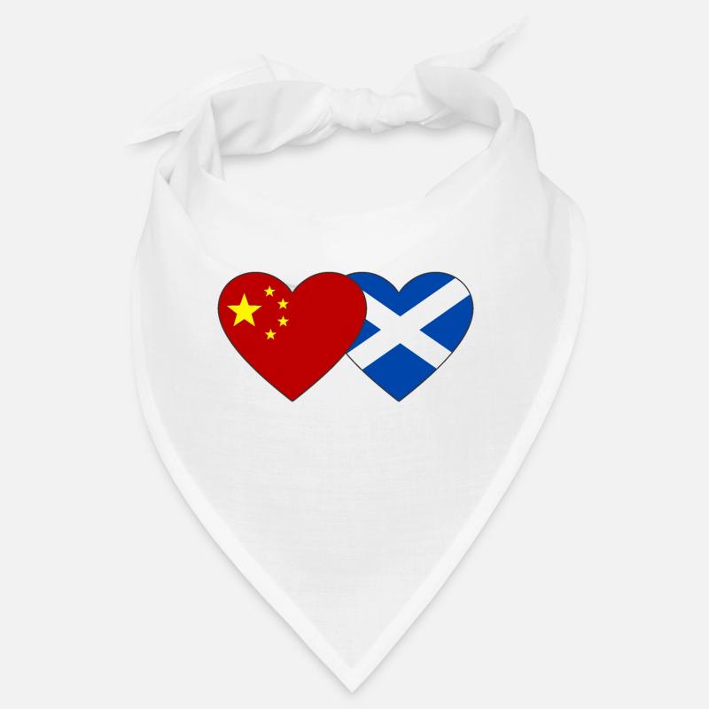Ecosse Chine drapeau coeur Bandana