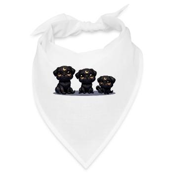 Mondnacht Welpen - Bandana - Weiß - Vorne