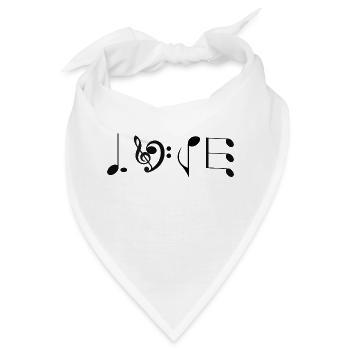 Love Music - originelle Geschenkidee - Bandana - Weiß - Vorne