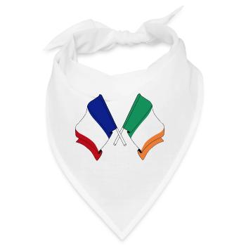 Flagge von Frankreich und Flagge von Irland - Bandana - Weiß - Vorne