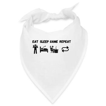 Essen Schlaf Spiel Wiederholen - Bandana - Weiß - Vorne