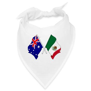 Flagge Australiens und Mexikos Flagge gekreuzt - Bandana - Weiß - Vorne