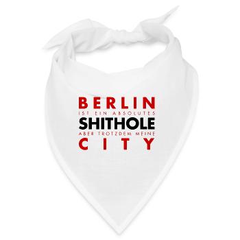 Berliner Spruch Design mit Stadtmotiv - Bandana - Weiß - Vorne