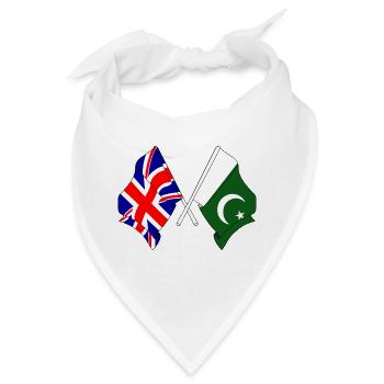Flagge von England und Flagge von Pakistan - Bandana - Weiß - Vorne