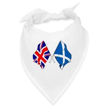 Flagge von England und Flagge von Schottland - Bandana - Weiß - Vorne