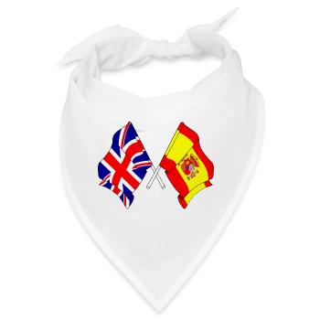 Flagge von England und Flagge von Spanien - Bandana - Weiß - Vorne