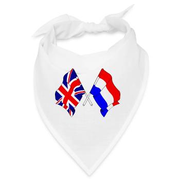 Flagge von England und Flagge der Niederlande - Bandana - Weiß - Vorne