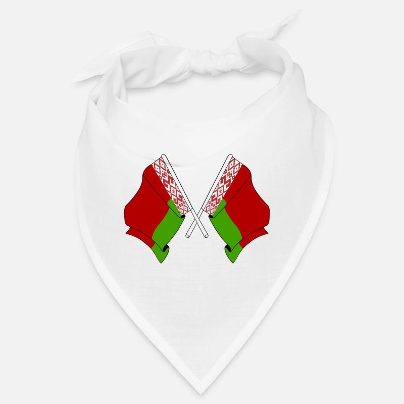 Deux drapeaux croisés de Russie blanche - Bandana - blanc