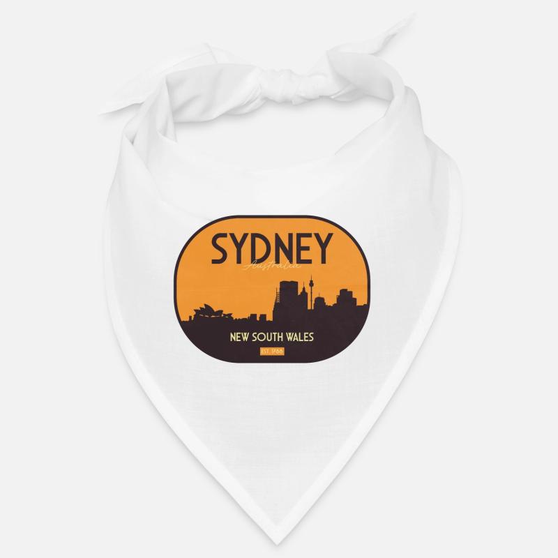 Horizon de Sydney en coucher de soleil orange Bandana