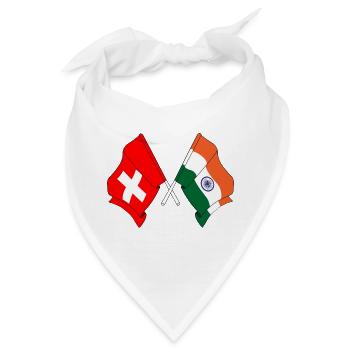 Flagge der Schweiz und Flagge Indien - Bandana - Weiß - Vorne