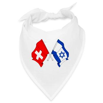 Flagge der Schweiz und Flagge Israels - Bandana - Weiß - Vorne