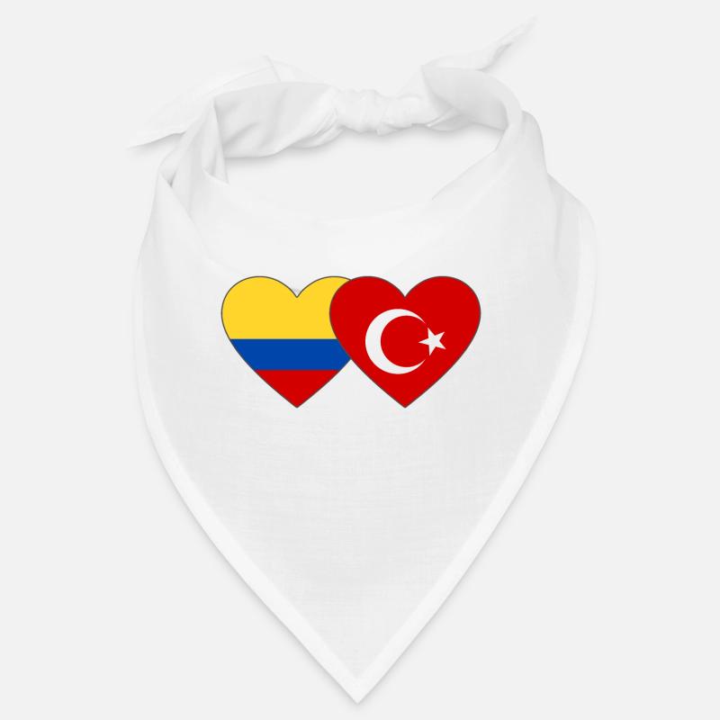 Colombie Turquie Drapeau Coeur Bandana